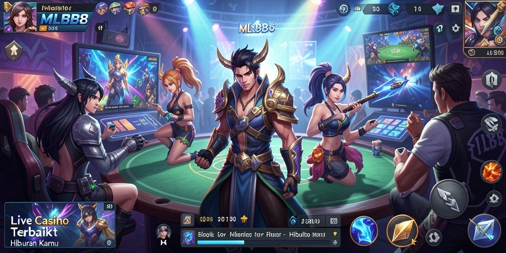 Tampilan gameplay interaktif di MLBB8 dengan dealer live.
