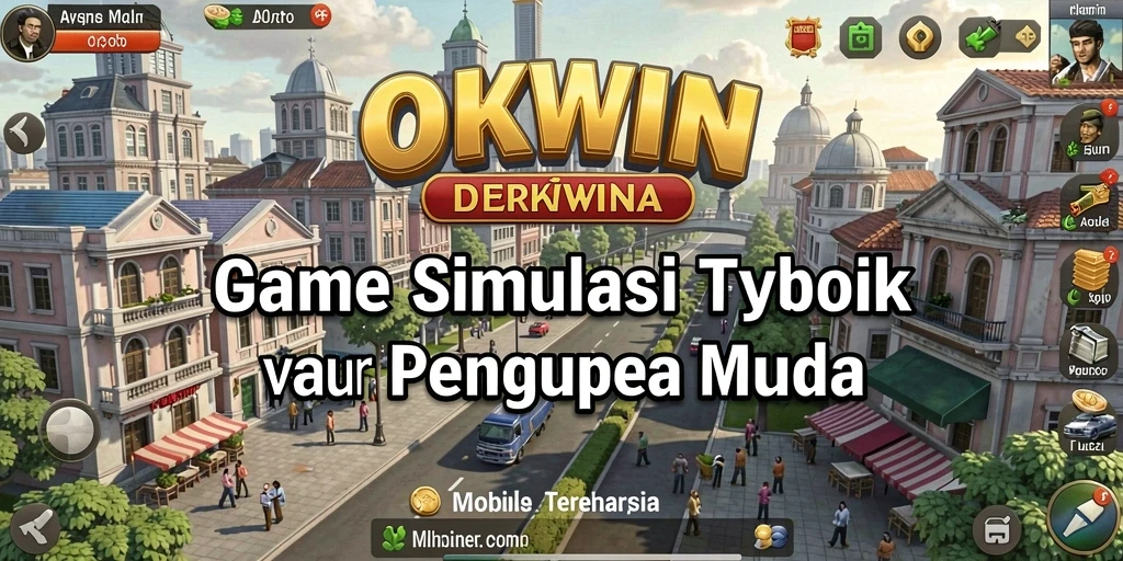 Screenshot gameplay OKWIN menampilkan manajemen bisnis yang seru.