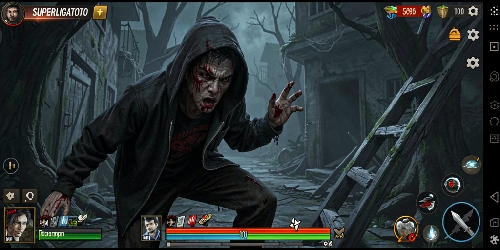 Gameplay SUPERLIGATOTO yang menyeramkan dan menegangkan.